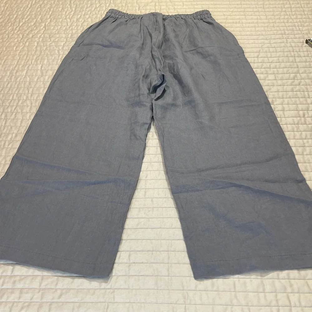 EUCPPER WOMENS SIZE S PULL ON DRAWSTRING ELASTIC WAISTBAND Gray Wide-Leg Pants